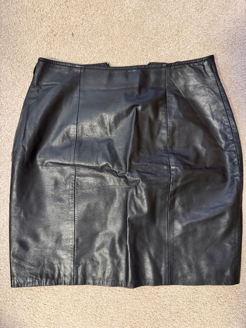 Vintage Byrnes & Baker Black 100% Leather Pencil Skirt Size 8 Style 2700